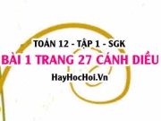 Bài 1 trang 27 Toán 12 tập 1 Cánh Diều